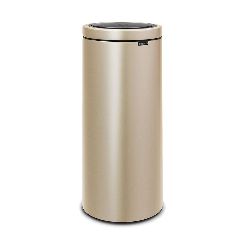 Foto van Brabantia touch bin flat top afvalemmer 30 liter met kunststof binnenemmer - metallic gold