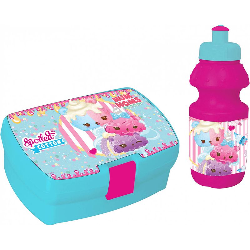 Foto van Diakakis lunchset broodtrommel en beker num noms roze/blauw