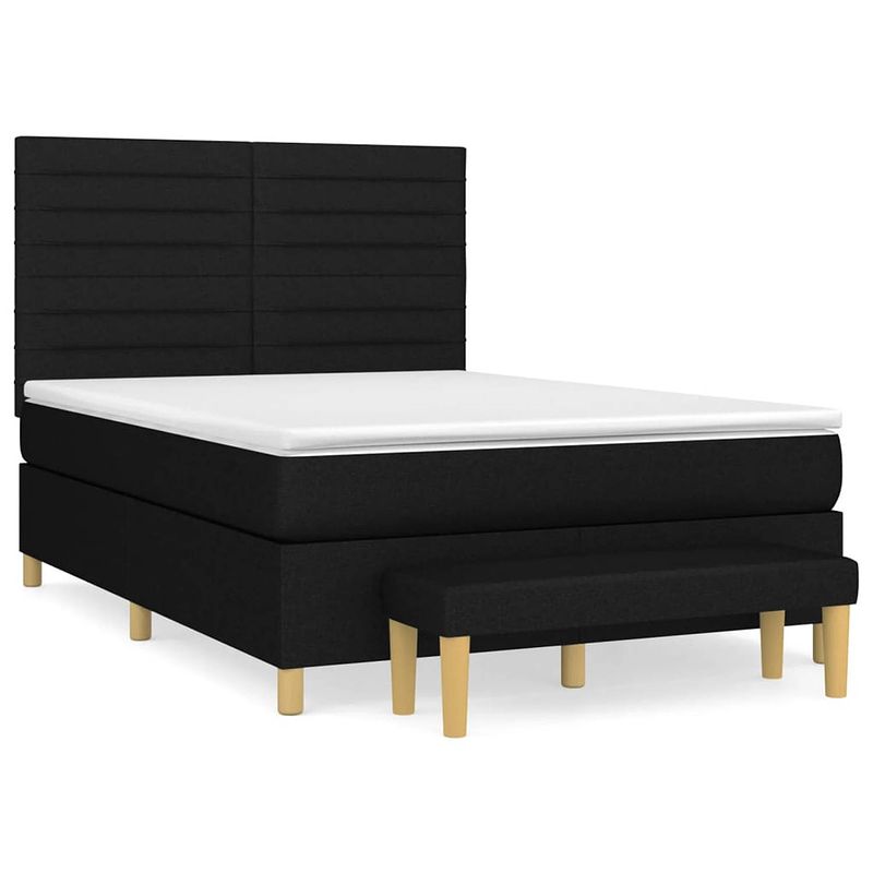 Foto van The living store bed pocketvering - 203x144x118/128 cm - duurzaam - verstelbaar hoofdbord - comfortabele ondersteuning