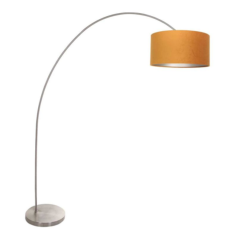 Foto van Mexlite solva vloerlamp - e27 (grote fitting) - goud en staal