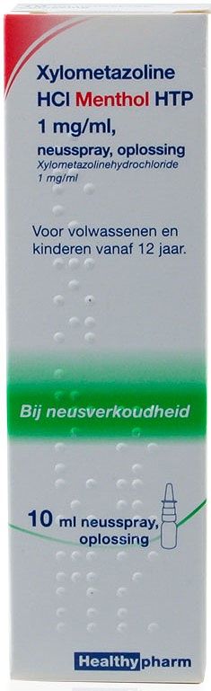 Foto van Healthypharm xylometazoline neusspray menthol 1mg