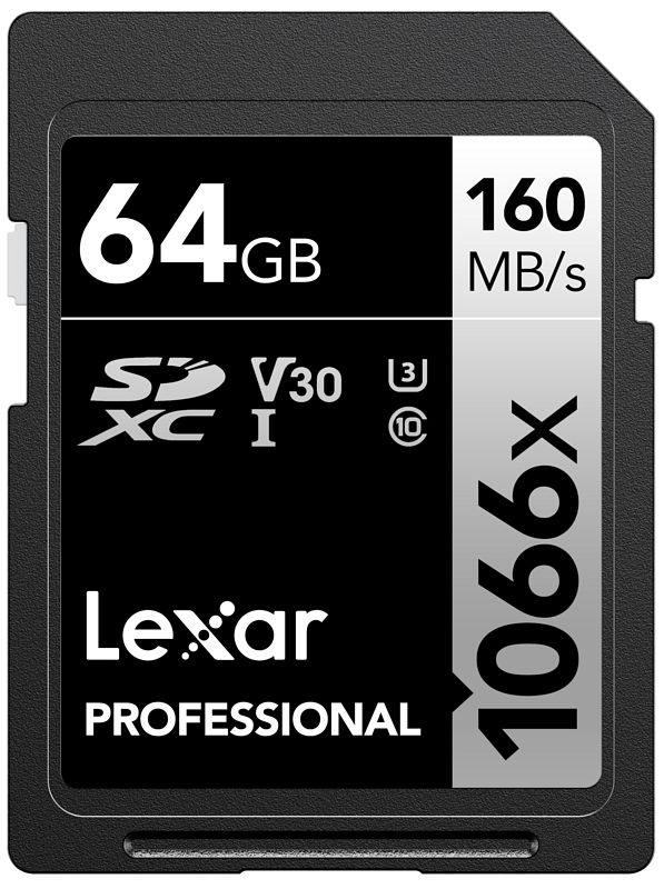 Foto van Lexar professional 1066x silver 64gb sdxc 160mb/s