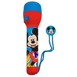 Foto van Disney mickey mouse kinder zaklamp/leeslamp - blauw/rood - kunststof - 16 x 4 cm - kinder zaklampen