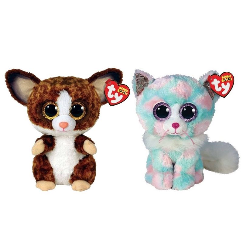 Foto van Ty - knuffel - beanie boo's - bush baby galago & opal cat