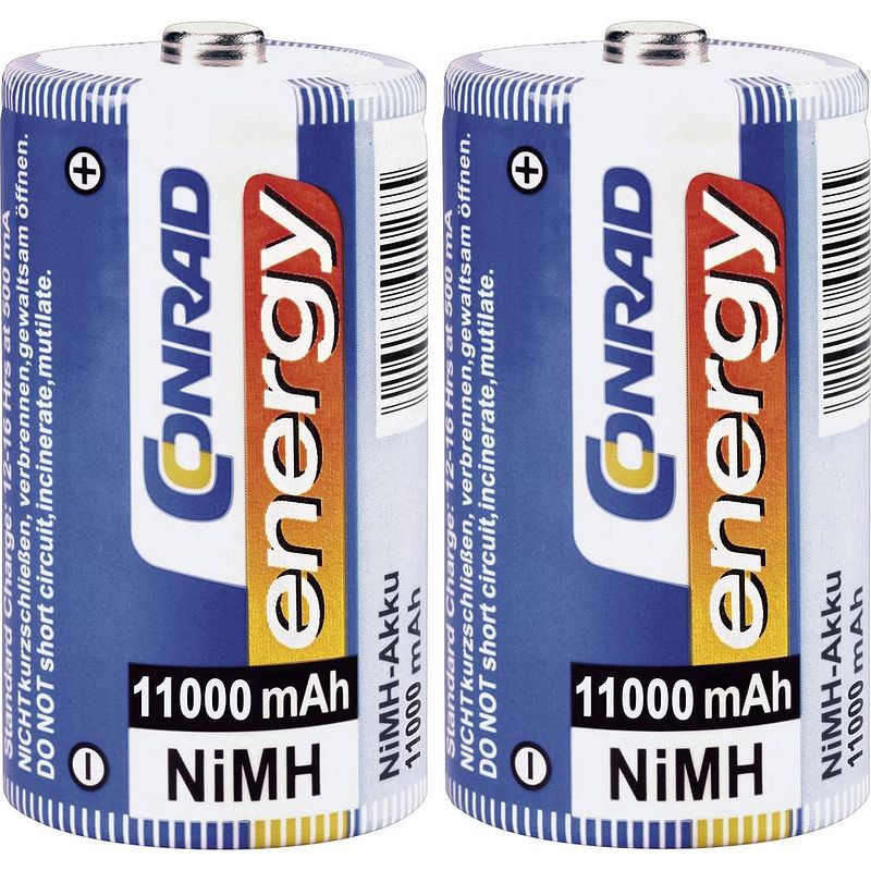 Foto van Conrad energy hr20 oplaadbare d batterij (mono) nimh 11000 mah 1.2 v 2 stuk(s)