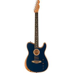 Foto van Fender american acoustasonic telecaster steel blue elektrisch-akoestische gitaar met gigbag