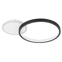 Foto van Eglo gafares plafondlamp - led - 40,5 cm - zwart/wit - dimbaar