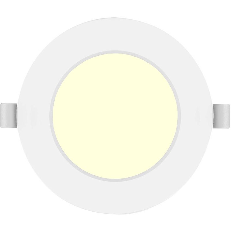 Foto van Led downlight pro - aigi trinko - inbouw rond 4w - warm wit 3000k - mat wit - kunststof - ø98mm