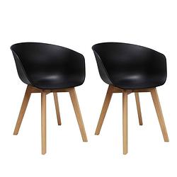 Foto van Set van 2 eetkamerstoelen scandinavisch herning zwart