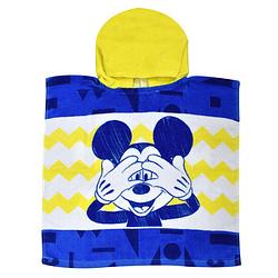 Foto van Disney badponcho mickey junior 50 x 100 cm katoen geel/blauw