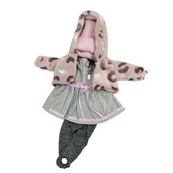 Foto van Berjuan babypoppenkleding meisjes 28 cm textiel roze/grijs