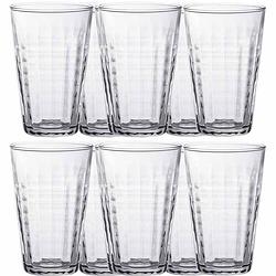 Foto van 24x drinkglazen/waterglazen transparant prisme 330 ml - drinkglazen