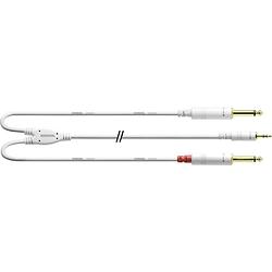 Foto van Cordial cordial audio adapterkabel [1x jackplug male 3,5 mm - 2x jackplug male 6,3 mm] 1.50 m wit