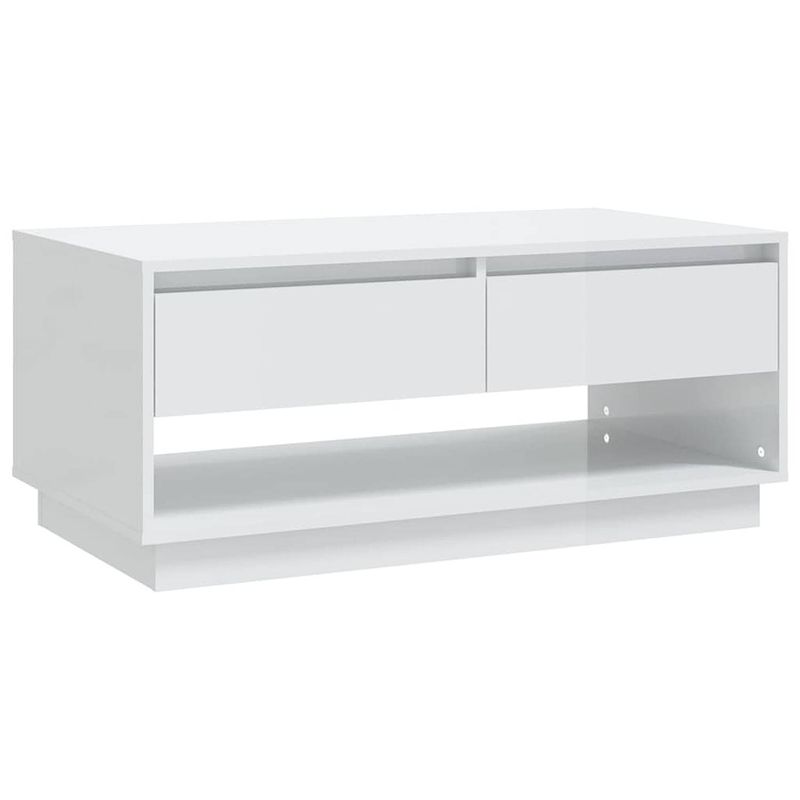 Foto van Vidaxl salontafel 102,5x55x44 cm spaanplaat hoogglans wit