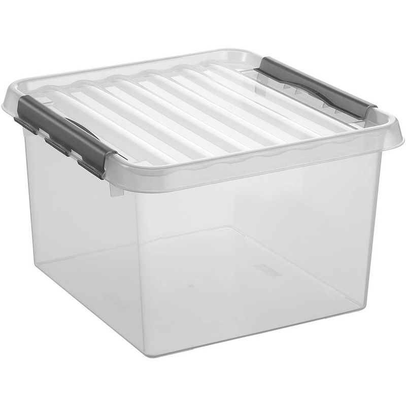 Foto van Q-line opbergbox - 26l - transp/metaal