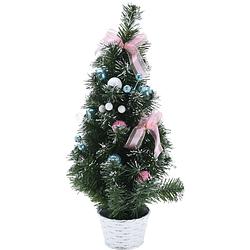 Foto van Kunstboom/kunst kerstboom inclusief kerstversiering 50 cm kerstversiering - kunstkerstboom
