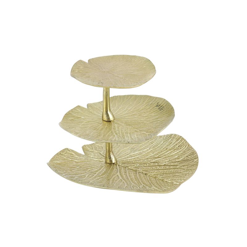 Foto van Light&living etagere 3 laags 33x33x28 cm leaf goud