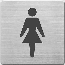 Foto van Pictogram alco rvs 90x90x1mm - wc dames -