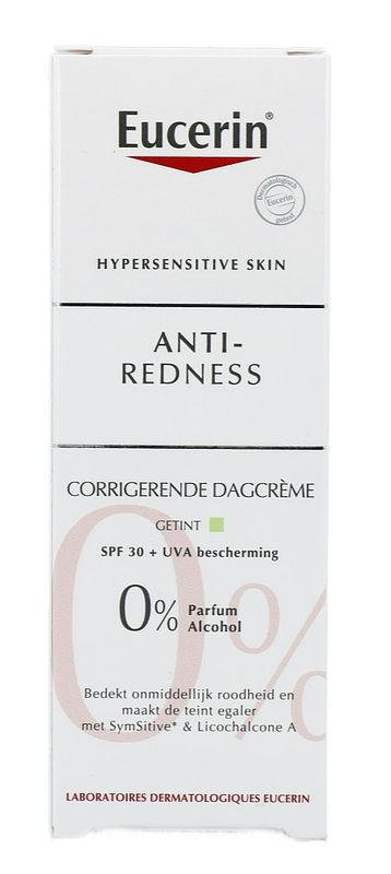 Foto van Eucerin hypersensitive antiredness spf25 creme getint