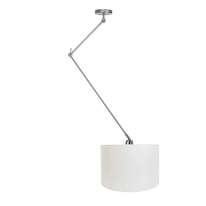 Foto van Ylumen hanglamp knik met witte kap ø 40 cm mat-chroom