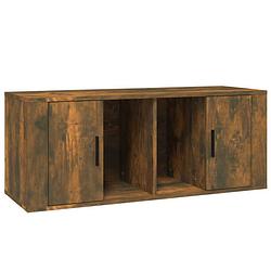 Foto van The living store tv-kast - gerookt eiken - 100 x 35 x 40 cm