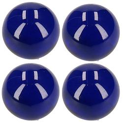 Foto van 4x stuks glazen knikker donkerblauw 6 cm - knikkers