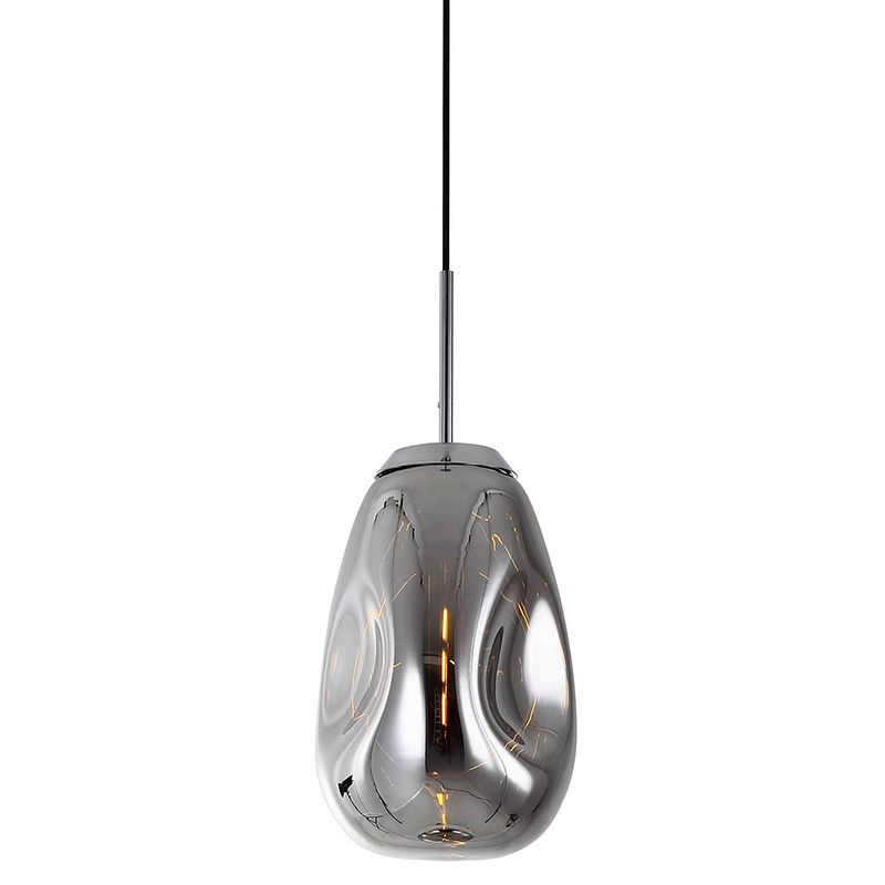 Foto van Leitmotiv blownglass hanglamp chroom