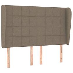 Foto van Vidaxl hoofdbord met randen 147x23x118/128 cm stof taupe