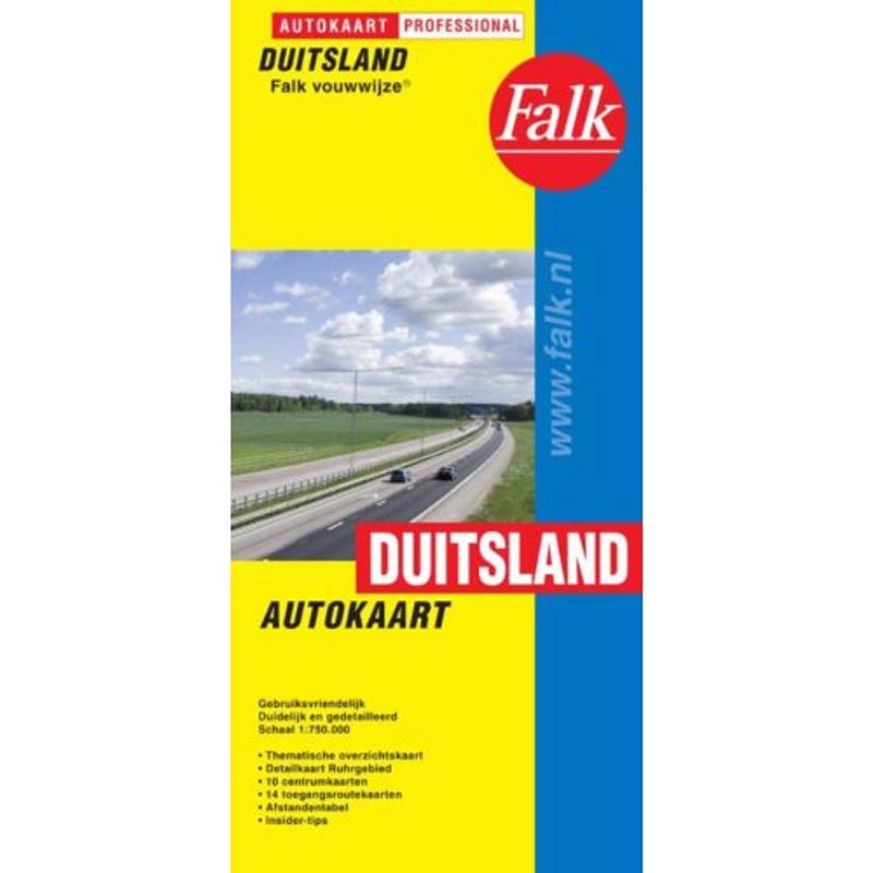 Foto van Duitsland 1 : 750.000 - falkplan autokaart