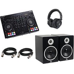 Foto van Roland dj-707m mobiele dj controller set met speakers en koptelefoon