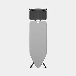 Foto van Brabantia strijkplank c, 124x45 cm metallic met solide stoomunithouder - black