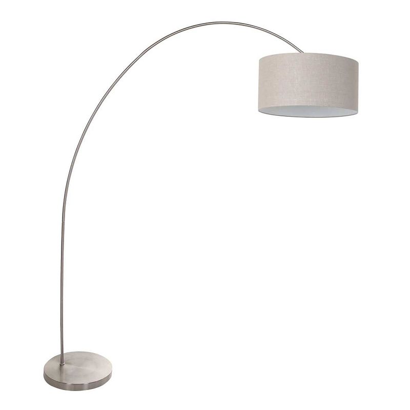 Foto van Mexlite solva vloerlamp - e27 (grote fitting) - grijs en staal