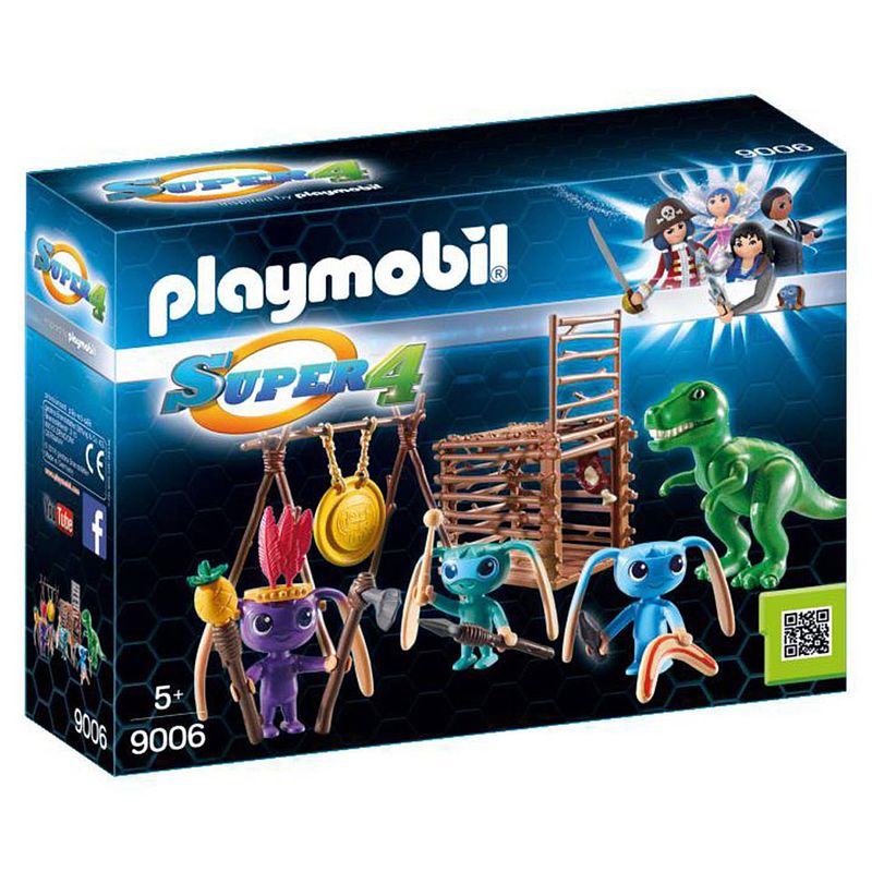 Foto van Playmobil super 4 alien krijgers met t-rex 9006