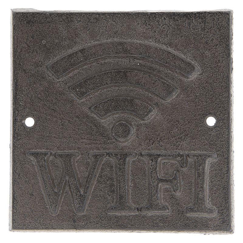 Foto van Clayre & eef tekstbord wifi 13*13*1 cm 6y3014