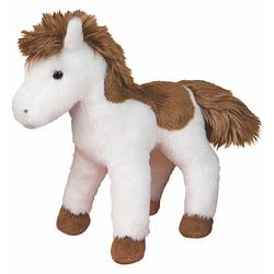 Foto van American paint paard knuffel wit/bruin 20 cm - knuffel boederijdieren