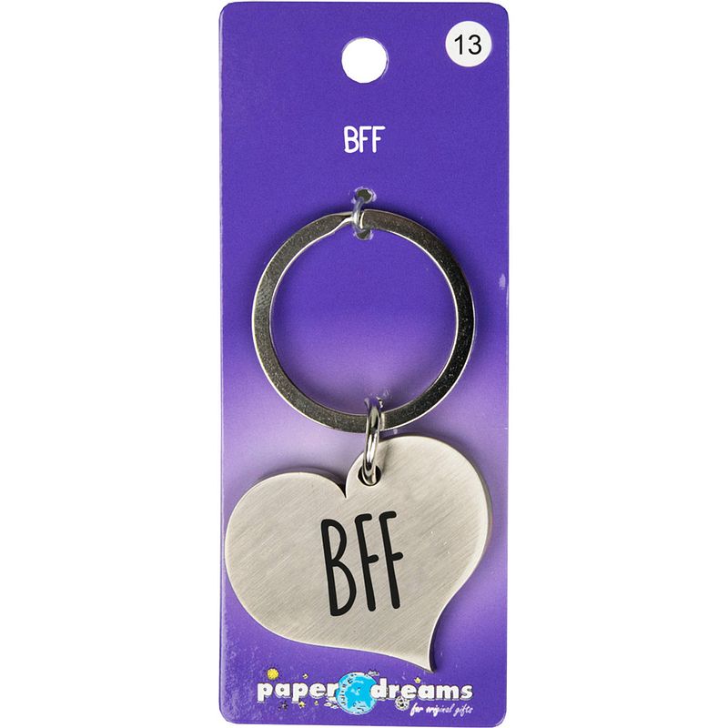 Foto van Paper dreams sleutelhanger bff hart 10 x 4 cm ijzer zilver