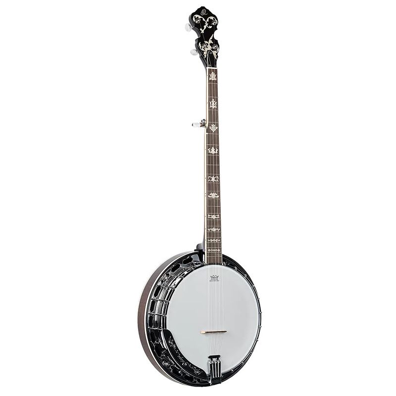 Foto van Ortega obj750-ma falcon series 5-string banjo natural met gigbag