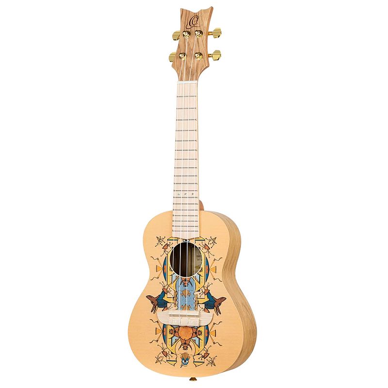 Foto van Ortega ruar-ey art series concert size ukulele egypt concert ukelele