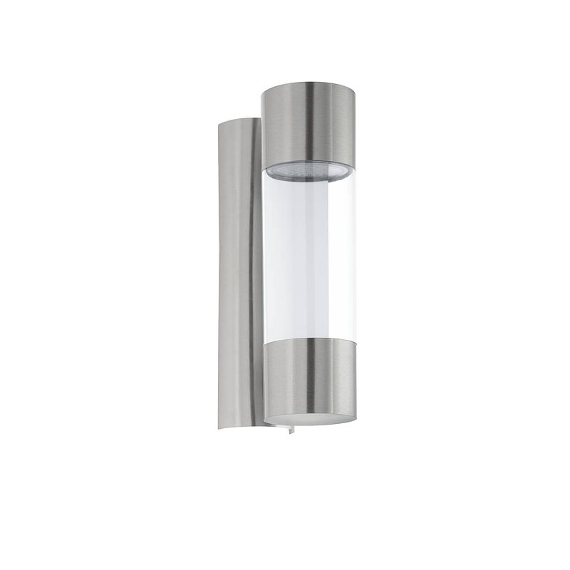 Foto van Eglo robledo - buitenverlichting - ip44 - wandlamp - rvs - transparant