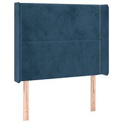 Foto van Vidaxl hoofdbord met randen 103x16x118/128 cm fluweel donkerblauw