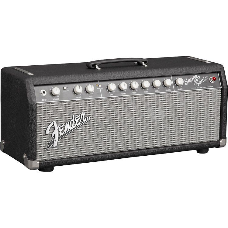 Foto van Fender super-sonic 22 head black/silver gitaarversterker top