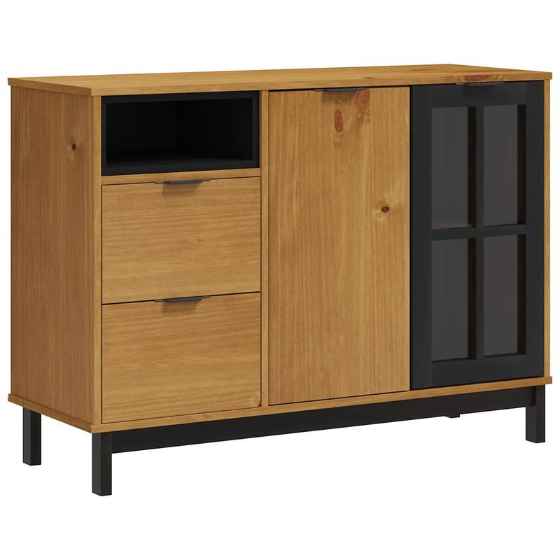 Foto van Vidaxl dressoir flam 110x40x80 cm massief grenenhout