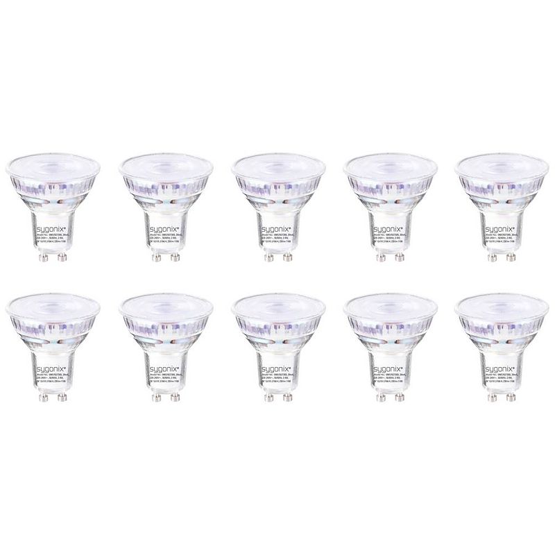 Foto van Sygonix sy-5239524 led-lamp energielabel e (a - g) gu10 2.4 w = 35 w warmwit (ø x h) 50 mm x 54 mm niet dimbaar 10 stuk(s)