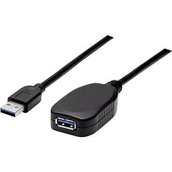 Foto van Manhattan usb-kabel usb 3.2 gen1 (usb 3.0 / usb 3.1 gen1) usb-a stekker, usb-a bus 5.00 m zwart 150712