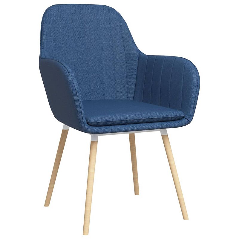 Foto van Vidaxl eetkamerstoelen 2 st met armleuningen stof blauw