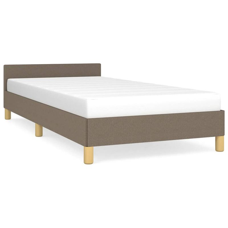 Foto van Vidaxl bedframe met hoofdeinde stof taupe 90x190 cm