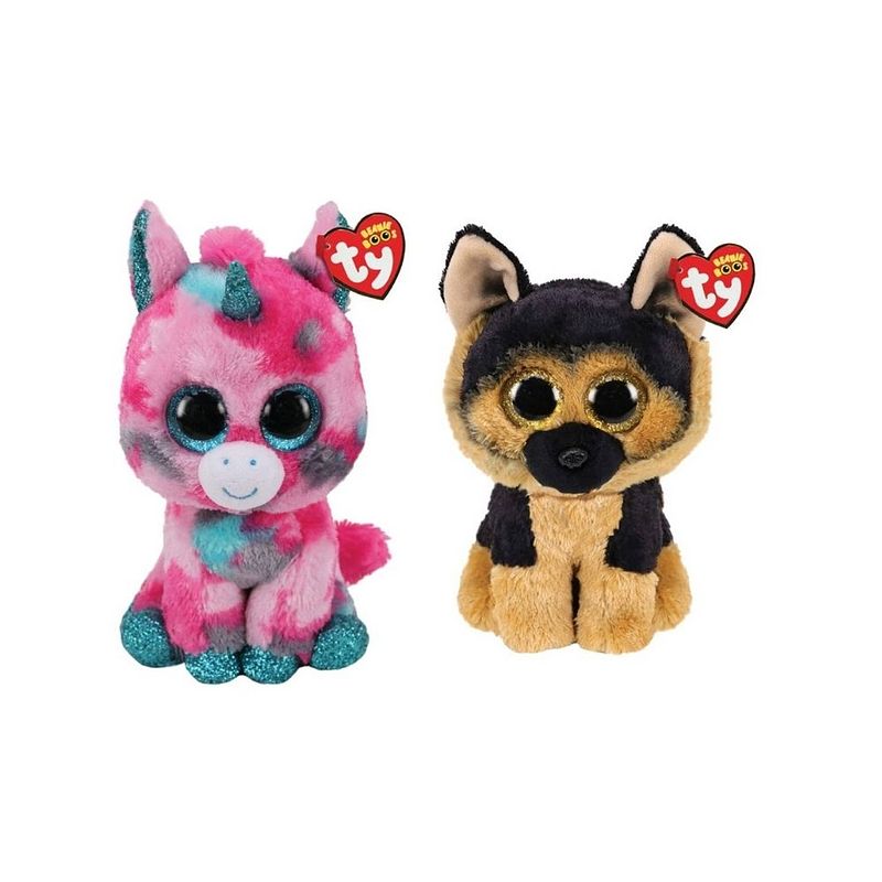 Foto van Ty - knuffel - beanie buddy - gumball unicorn & spirit german shepherd