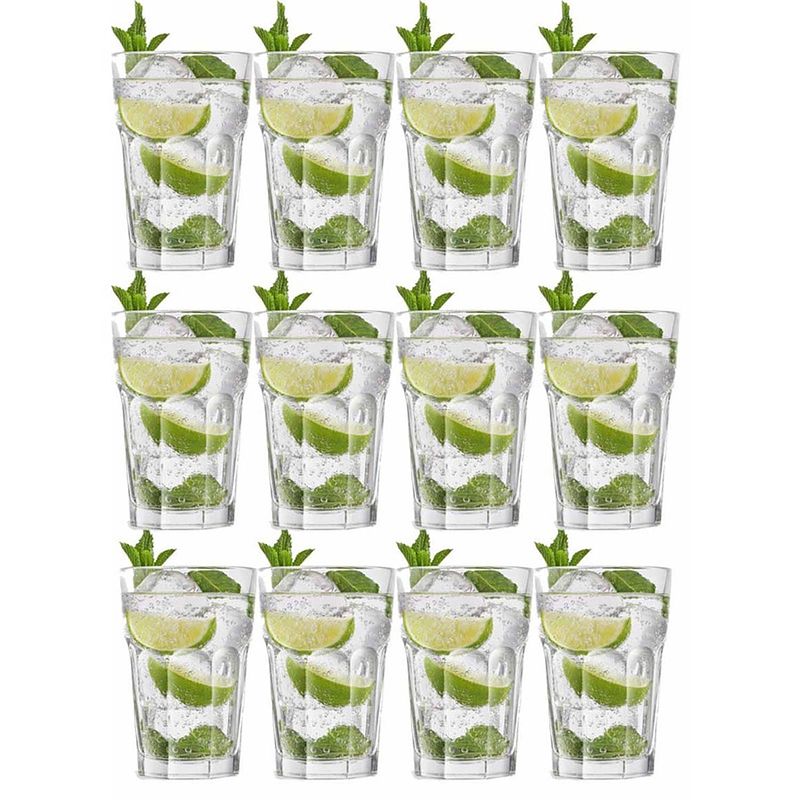 Foto van 16x cocktailglazen transparant 440 ml oban - cocktailglazen