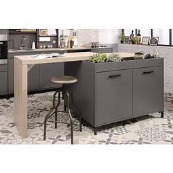 Foto van Storm complete keuken compo 236 island - kleur grijze schaduw - l236 x d93 x h133 cm - snacktafel