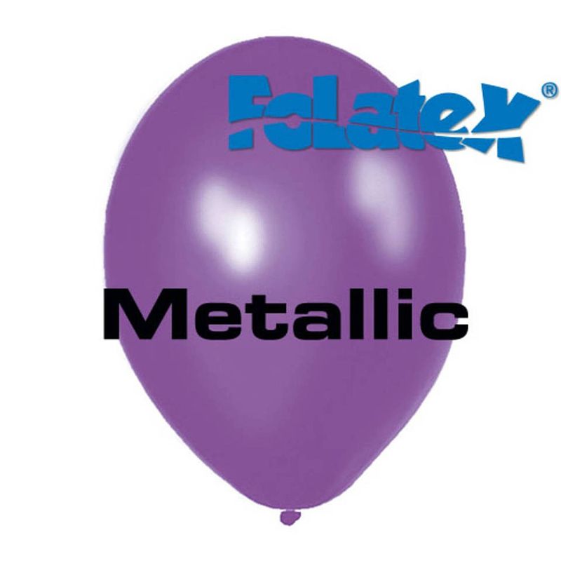 Foto van Metallic ballonnen - 30 cm - 10 stuks - paars